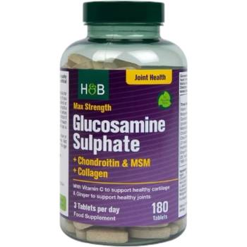 Holland & Barrett Max Strength Glucosamine Sulphate | Plus Chondroitin, MSM and Collagen [180 Таблетки]