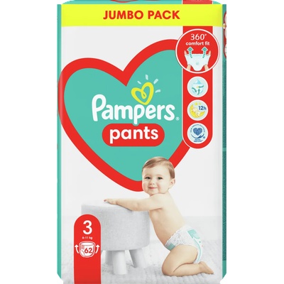 Pampers Бебешки пелени гащи Pampers 3, 62 броя (1007000192)