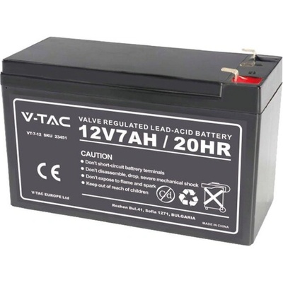 V-TAC 7Ah 12V Акумулаторна Батерия T1 151*65*94(100) мм - 23451 (23451)