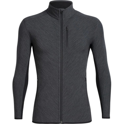 ICEBREAKER Mens Descender LS Zip Jet HTHR/black