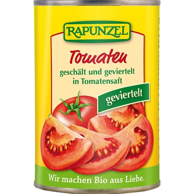 RAPUNZEL Rajčata loupaná čtvrcená 400 g – Zbozi.Blesk.cz