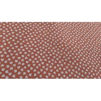 Bavlnená látka SRDIEČKA lososová šírka 150 cm