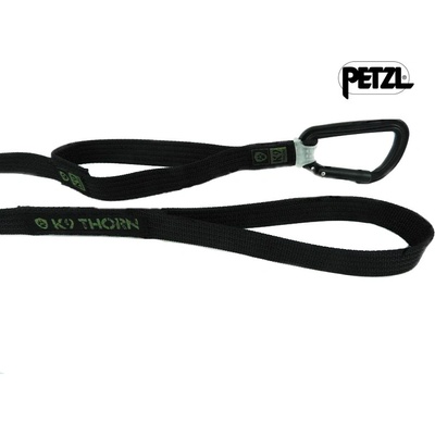 K9 Thorn Каишка с двойна дръжка и petzl карабинер, черна, L (0015/20.BLK.L)