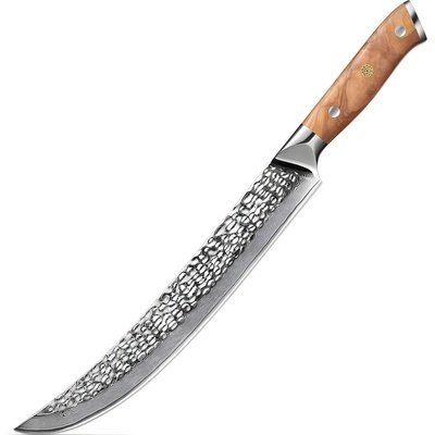 HARAHU Дамаски кухненски нож ZA-37485 - Slicer / Кафяв KP37485 (ZA-37485)