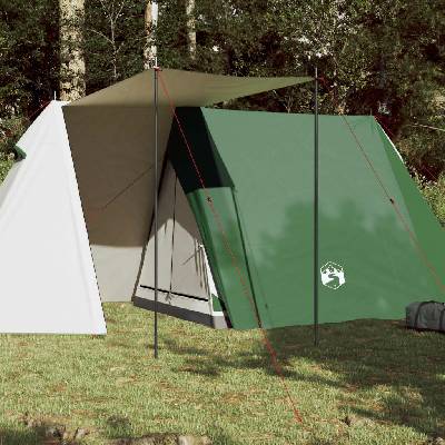 vidaXL Къмпинг палатка за 3 души, зелена, водоустойчива (94365)