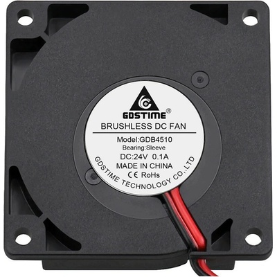 Dúchadlový ventilátor 45x45x10mm, 24V DC, XH2.54 - 2Pin