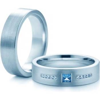 Image 1 of SAVICKI Сватбени халки: бяло злато, плоски. 5.3 мм