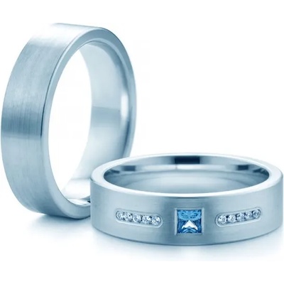 SAVICKI Сватбени халки: бяло злато, плоски. 5.3 мм