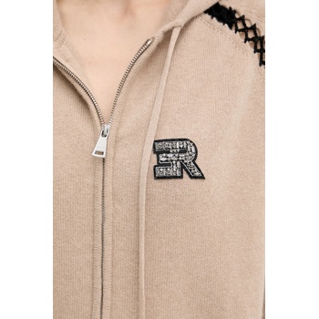 Ermanno Scervino Вълнен суичър Ermanno Scervino в бежово с качулка с апликация 57TN037E54 (57TN037E54)