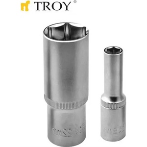 TROY 1/2 Вложка за тресчотка, дълбока (19mm-Ф25, 5mm-L77mm) (T 26115)