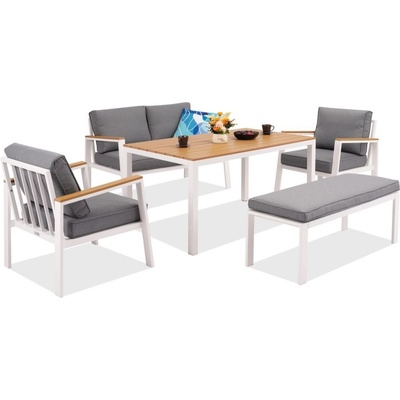 Garden Point Zakintos Apetito 4 алуминиев комплект с пейка бял Garden Point (GAP1470-4L)