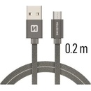 Swissten 71522102 USB - microUSB, 0,2m, šedý