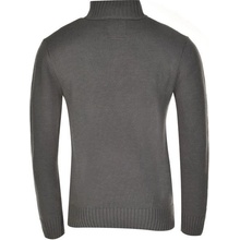 Kangol Double Quarter Zip Knitted Jumper charcoal marl