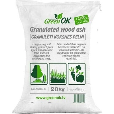GreenOK Přírodní dřevěný popel 20 kg