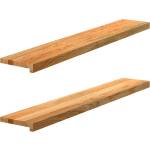vidaXL Прозоречни первази, 2 бр, светлокафяви, 120x20x2 см, дъб масив (4009138)