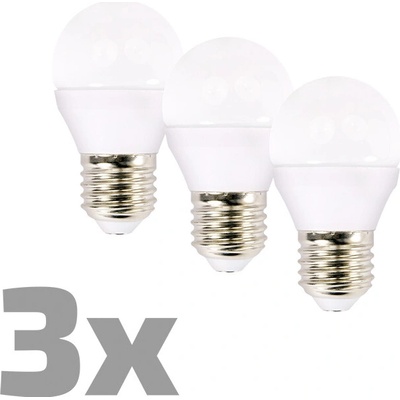 ECOLUX LED žiarovka Ecolux 3-pack, miniglobe, 6W, E27, 3000K, 450lm, 3ks WZ432-3