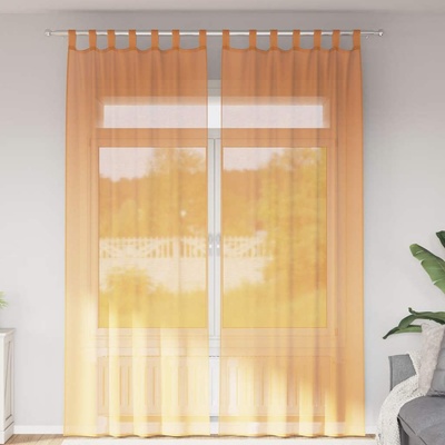 vidaXL Пердета от воал с примки, 2 бр, оранжево, 140x260 см (4102285)