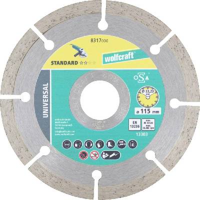 Wolfcraft diamantový rezný kotúč 115 mm 8317000