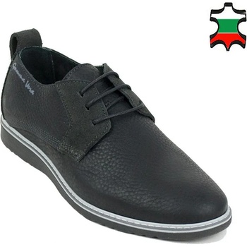 Image 1 of Български обувки Мъжки черни обувки от естествена шагренирана кожа