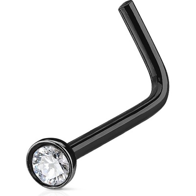 Šperky4U černý zahnutý piercing do nosu N0046-K