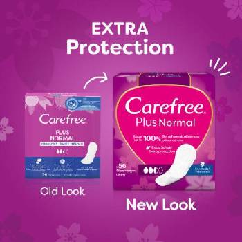 Carefree Plus Normal Fresh Scent дамски превръзки със свеж аромат 56 бр за жени