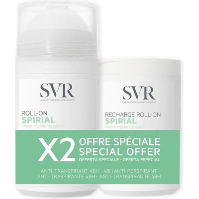 Laboratoires SVR Spirial Комплект - Рол-он против изпотяване + Пълнител, 2 х 50 ml