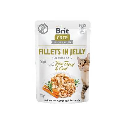 Brit Care Cat Fillets in Jelly with Trout&Cod 85g