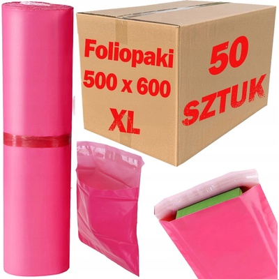 PAKO Plastové Obálky 500x600 mm XL Růžové obálky pro balení - 50 ks