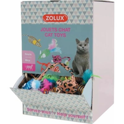 Zolux S.A.S. Hračka kočka Display myšky 132ks