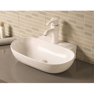 Inter Ceramic УМИВАЛНИК ВЪРХУ ПЛОТ ICB 491 56x39x13.5см ЦЕНТРАЛЕН ОТВОР БЯЛ (ICB 491)