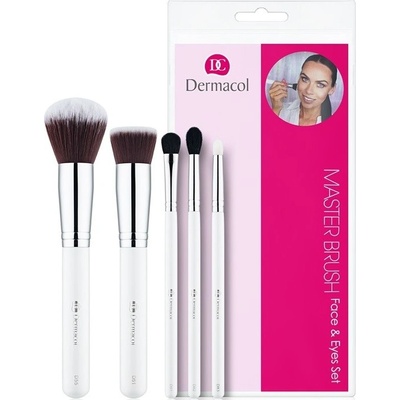 Dermacol Brushes darčeková kazeta pre ženy kozmetický štetec D51 + kozmetický štetec D55 1 ks + kozmetický štetec D82 1 ks + kozmetický štetec D81 1 ks + kozmetický štetec D83 1 ks 1 ks