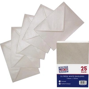 PUKKA PAD Плик, C6, перфориран, PUKKA PAD "Fresh White", бял цвят слонова кост 9067-ENV (9067-ENV)