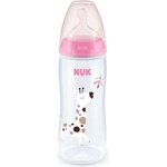 Nuk Бебешко шише Nuk - First Choice, TC, 300 ml, розов жираф (10741926-жираф)