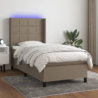 vidaXL 3138287 Boxspring postel s matrací a LED textil taupe