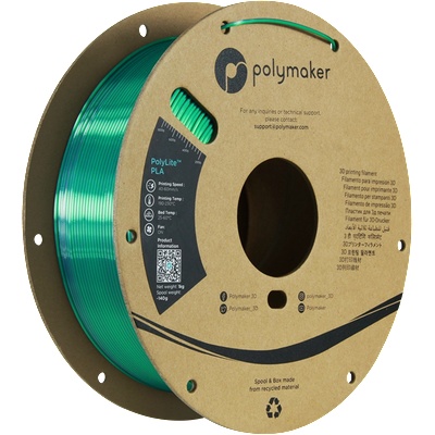 Polymaker PolyLite Dual Silk PLA Jadeite Green-Chrome - 1, 75 mm / 1000 g (PA03028)