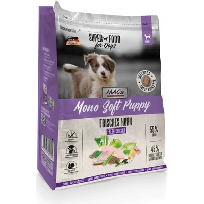 MAC's Mac’s Mono Soft FRESH Dog PUPPY GRAIN FREE - висококачествена ПОЛУ-ВЛАЖНА храна за подрастващи кученца от средни и едри породи само един източник на животински протеин - ПИЛЕ, 4 кг - Германия - 90211