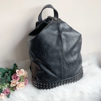 Image 1 of Черна кожена дамска Раница Модел-Х303