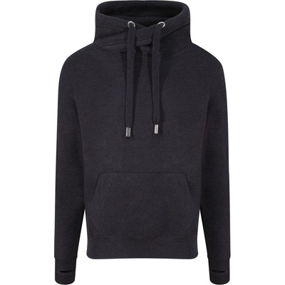 Just Hoods Mikina s prekríženým golierom čierny melír