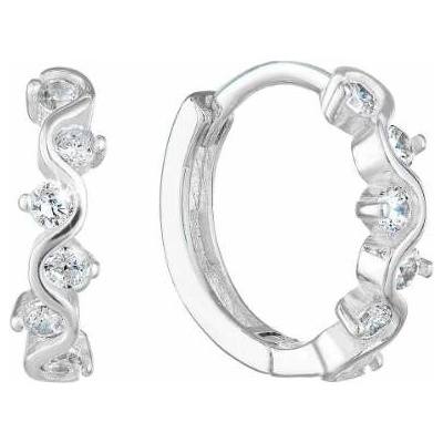 Pavona Stříbrné kruhové náušnice s čirými zirkony 11244.1