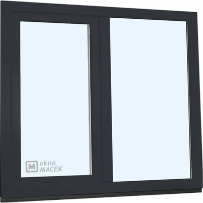 KNIPPING Plastové okno - 70 AD, 1500x1500 mm, FIX/OS, antracit Barva, imitace: antracit/bílá (jednostranně)