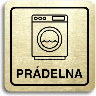 ACCEPT Piktogram prádelna - zlatá tabulka - černý tisk