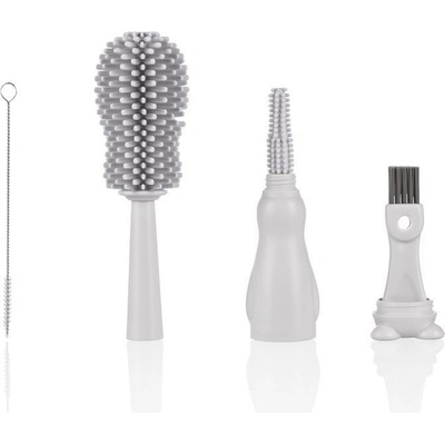 Zopa silikon kartáč na dětskou lahev 3v1 Light Grey