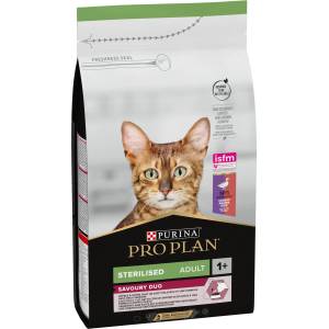 PRO PLAN sterilised, за кастрирани котки, Патица и дроб - 10кг