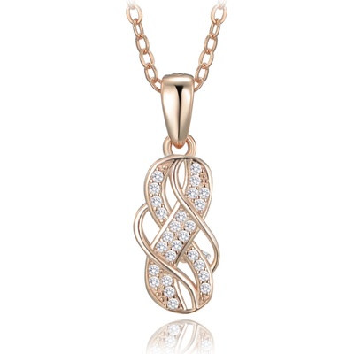 Minet Rose luxusní stříbrný náhrdelník s bílými zirkony JMAS0258RN45