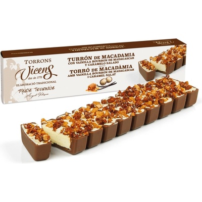 Torrons Vicens Makadamový nugát bourbonská vanilka a slaný karamel 300 g