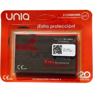  Ултратънки презервативи без латекс, естествено усещане - Uniq SecureFit (D-244643)