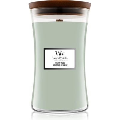 WoodWick Warm Wool ароматна свещ с дървен фитил 610 гр