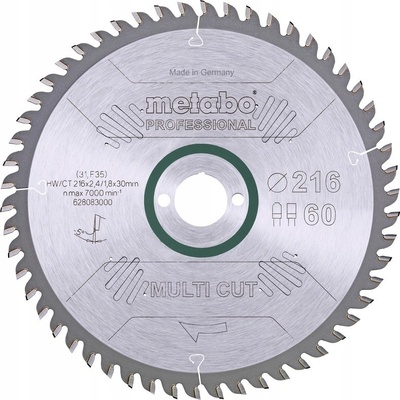 Kotouč na okružní pilu 216x30 60Z Metabo Multi Cut Professional 628083000
