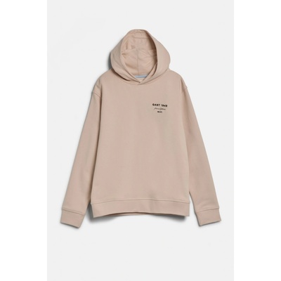 Gant Graphic Script Relaxed Hoodie Soft Oat