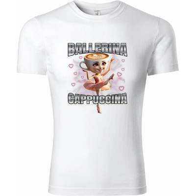 Stymio tričko Italian Brainrot Ballerina Cappuccina biela